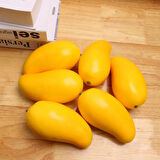 Yapay Meyve 6lı Paket Sarı Mango Fruit Tropik Meyve 12*7cm 1adet