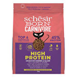 Schesir Born Carnivore Tavuklu Somonlu ve Ringa Balıklı Tahılsız Kedi Maması 255 Gr