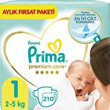 Prima Premium Care 1 Numara Yenidoğan 210'lı Bel Bantlı Bez