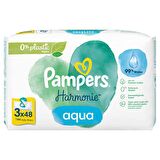 Pampers Harmonie Aqua Islak Bebek Mendili (3 paket = 144 Islak Mendil)