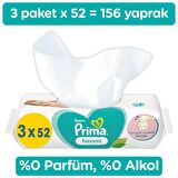 Prima Islak Havlu 3 Paket 156 Yapraklı  Sensetive Islak Mendil