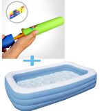 Su Pompalı-Bestway 54009 Deluxe Dikdörtgen Şişme Aile Havuzu