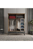 TOPRAK 4 KAPAKLI ANTRASİT GARDIROP TAMAMI MDF