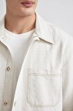 DeFacto Regular Fit Polo Yaka Keten Karışımlı Düğmeli Cepli Gömlek Ceket B4529AX24SPBG307