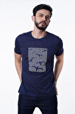Guild 8012 Slim Fit Bisiklet Yaka Lacivert T-Shirt