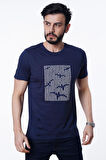 Guild 8012 Slim Fit Bisiklet Yaka Lacivert T-Shirt