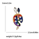 Uretti - Melik 9215 1904 Taş Detaylı Boya Paleti Broş / Yaka İğnesi