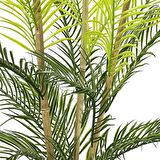 Yapay Çiçek Areka Ağacı Palmiye Ağacı Bambu Saplı Gümüş Saksılı Salon Çiçeği 18 Yaprak 85 cm
