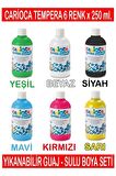 Carioca Tempera Süper Yıkanabilir Guaj - Sulu Boya Seti 6 Renk x 250 Ml.