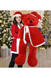 130 Cm Noel Baba Pelerinli Bobo Ayıcık Yeni Yıl ,yılbaşı Hediyesi