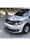 Volkswagen Caddy Ön Kaput Koruma Rüzgarlığı 3mm Akrilik (Abs) Parlak Siyah Deflektör 2010-15