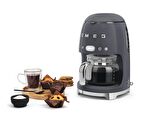SMEG 50'S Style Retro Barut Gri Filtre Kahve Makinesi