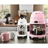 SMEG 50'S Style Retro Pembe Filtre Kahve Makinesi