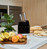 SMEG 50's Style KBSF02 Siyah Standlı Bıçak Seti