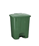 Omnipazar SY-4255 40 lt Köşeli Pedallı Plastik Çöp Kovası (İç Kovasız) Yeşil