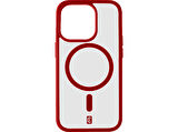 Pop Magsafe iPhone 15 Pro Telefon Kılıfı Kırmızı 