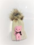Peluş Ayıcıklı Çocuk Beresi 2 - 8 Yaş