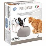 İmac Pet Fountain Kedi ve Köpek İçin Otomatik Su Kabı Gri 220v 32x28x13 Cm 