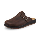 FlyFlot  Erkek Terlik/ Panduf ( Ev ) 52 722 UL Fly Flot LEATHER MAN SLIPPER 2507-Dark Brown
