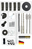 Süper 5'li Mega Multi Kömürsüz Set x3 Akülü Taşlama Somun Sıkma Kırıcı Delici & Dal Budama Testere