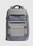 Piquadro %93 Tekstil, %7 İnek Derisi Gri Erkek Sırt Çantası CA6828W139