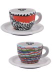 Edex ’’arlecchino’’ Cappuccino 2 Kişilik Fincan Ve Tabak Takımı - 190 ml
