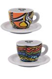 Edex ’’arlecchino’’ Cappuccino Fincan Ve Tabak - 190 Ml - Set 2 Adet