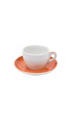 Verona Turuncu Çizgili Cappuccino Fincan Ve Tabak Takımı - 180 ml (6.1 OZ)