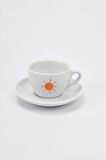 Verona El Yapımı "güneş" Motifli Cappuccino Fincan Ve Tabak Takımı - 180 ml (6.1 OZ)