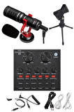 Midex live Broadcast Record Set Condenser Mikrofon Ses Kartı Canlı Yayın Paketi (Telefon ve PC)