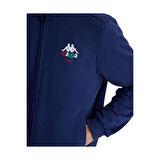 Authentic İtaly Full Zip Erkek Mavi Comfort Fit Fermuarlı Eşofman Üstü