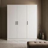 %100 Mdf 3 Kapaklı Yüklük Dolap | 180X135X50 cm | Beyaz – Modern Çok Amaçlı Gardrop