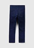 Benetton Dar Paça Lacivert Kız Çocuk Pantolon 3HDXCF04Q