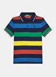 Benetton Siyah - Çok Renkli Erkek Çocuk Polo T-Shirt 3EJDC301B