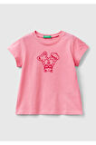 United Colors Of Benetton Kadın / Kız Pembe Tişört (Model Kodu: 224P3096G10D7 )