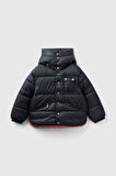 Erkek Çocuk Çift Renkli Mont - Siyah | 10-11 Yaş
