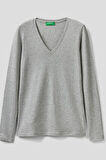 United Colors Of Benetton Kadın / Kız Mavi Sweatshırt (Model Kodu: 223A3Pang5028 )