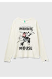 Kadın Krem Disney Baskılı T-Shirt
