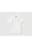 Erkek Çocuk Beyaz Logolu Polo T-shirt Beyaz