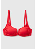 Benetton Kadın Arkadan Bağlamalı Bikini Üst Kırmızı