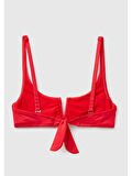 Benetton Kadın Arkadan Bağlamalı Bikini Üst Kırmızı