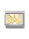 Composable Classic Dekoratif Link - Yazılar - Baba -  (11 Dad) 18K Altın