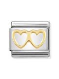 Composable Classic Dekoratif Link - Aşk - Çift Kalp - (03 Double Heart) 18K Altın