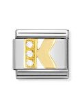Composable Classic Dekoratif Link - Harfler CZ - K - (11 K) 18K Altın Zirkon