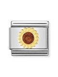 Composable Classic Dekoratif Link - Doğa - Ayçiçeği - (24 Sunflower) 18K Altın
