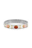 Extensıon M Bracelet In Stainless Steel With 18k Gold And 3 Stones (061_mıx 1)
