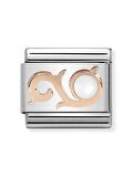 Composable Classic Dekoratif Link - Taşlar Semboller - İnci Tanesi -  9K Rose Altın