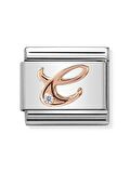 Composable Classic Dekoratif Link - Harfler - C - (03 C) 9K Rose Altın Zirkon