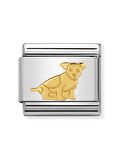 Composable Classic Dekoratif Link - Hayvanlar - Oturan Köpek - (33 Seated Dog) 18K Altın