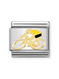 Composable Classic Dekoratif Link - Spor - Bisikletli - (13 Cyclist Yellow) 18K Altın